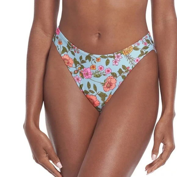 Maaji Reversible Floral Sky Blue Sublime Classic Bikini Bottom Size XS NWT - Picture 3 of 13